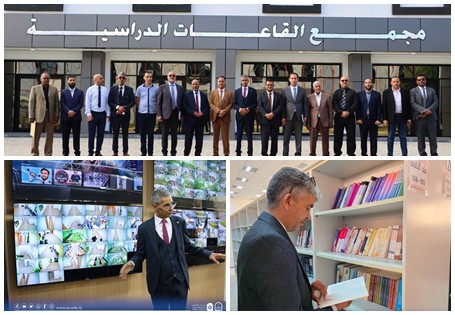 فريق تدقيق الاعتماد المؤسسي لكلية التربية بجامعة سرت يزورون مجمع القاعات و المكتبة المركزية