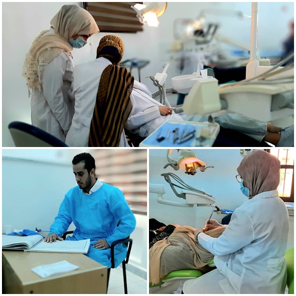استمرار التدريب العملي لطلاب السنة الرابعة طب أسنان بكافة الأقسام بالعيادة التعليمية
